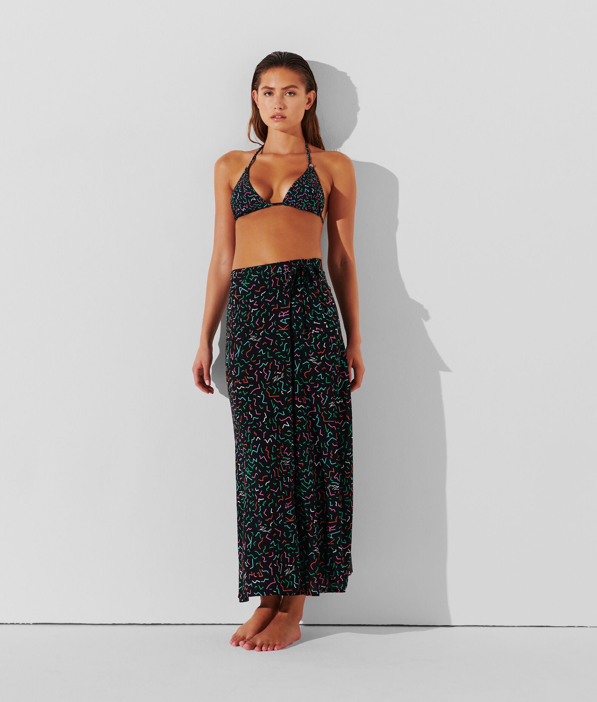 (image for) Unique Influence GEOMETRIC-PRINT BEACH WRAP SKIRT